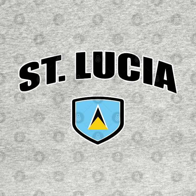 St Lucia National National Flag Shield by IslandConcepts